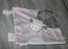 DOUDOU  NOUKIES VACHE LOLA PLAT ROSE GRIS ETOILE ATTACHE TETINE ETAT NEUF