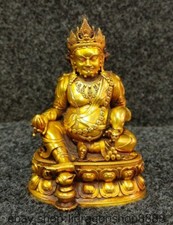 4.2 "Bronze violet 24K plaqué or bouddhique jaune Shamballa Bouddha statue