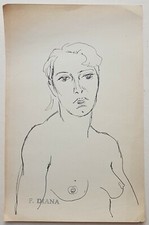 François DIANA ( 1903-1993) Femme en buste Péano