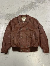 FW1986 Giorgio Armani Brown Leather Bomber Jacket (M/L)