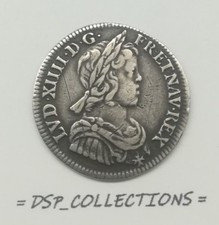 LOUIS XIV LE GRAND OU LE ROI SOLEIL 1/4 Écu à la mèche courte 1645 Paris - 4/M09