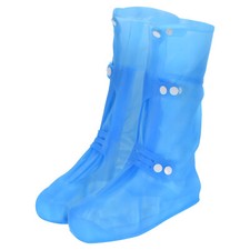 S Réutilisable Pluie Botte Couverture Antidérapant Galoshes Neige Bottes Bleu
