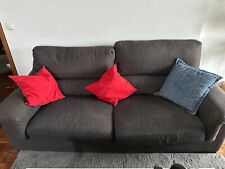 canapé 3 places tissu gris anthracite Poltrone Sofa