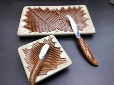 Plateau à fromage et beurrier en céramique Verceram - années 50-60