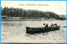 CPA : Morvan - Lac des Settons - Promenade en Barque / 1908