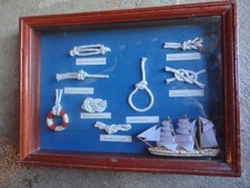 CADRE TABLEAU SOUS VERRE NOEUDS MARINS 31 x 24 x 4 cm