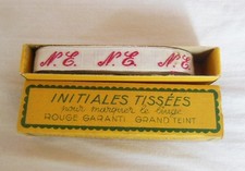 Ancien ruban initiales tissé