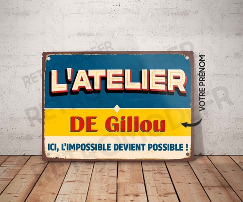 Plaque métal vintage - , atelier