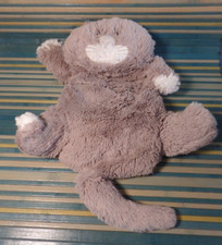 S20 / doudou peluche range pyjama bouillotte chat gris beige ETAM