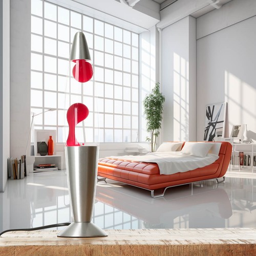 Lampe lava rouge rétro - À,