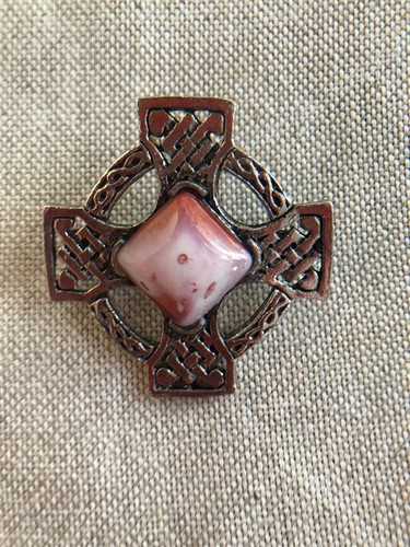 Celtic brooch silver - brooch, cross