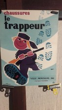 AFFICHETTE LE TRAPPEUR CHAUSSURES MONTAGNE SKI 