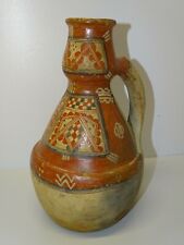 BELLE ANCIENNE CRUCHE KABYLE TERRE CUITE PEINTE COLLECTION OBJETS ETHNIQUES DECO