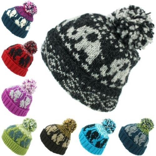 Laine bonnet pompon tricot - laine,