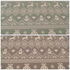 French Terry Print Noël Boule Bonhomme de Neige Sapin de Noël 50x140