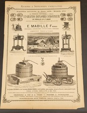 1890' Mabille à Amboise Presses Huile Olive Pressoir Machines Agricoles Pub (37)