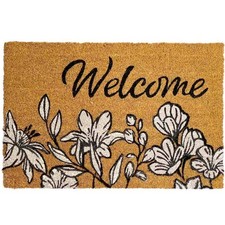 Tapis Classique Rectangulaire En Coco Fleurs 40 Cm X 60 Cm