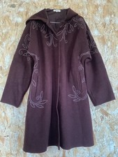 Manteau À Capuche Brodé En Pure Laine Armand Ventilo 42 Prune