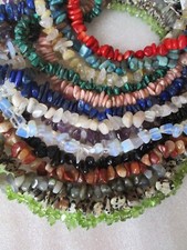 Collier perles baroques, chips pierre naturelle - minéraux, reiki, lithothérapie