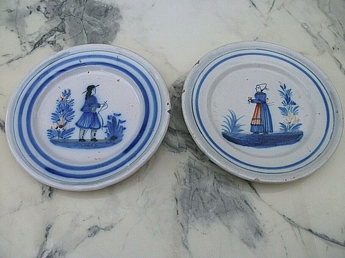Ancienne paire assiettes - paire, d'assiettes