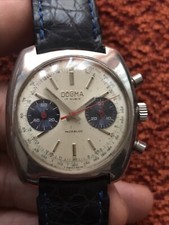 RARE ANCIENNE MONTRE HOMME DOGMA PANDA MÉCANIQUE VALJOUX CHRONOGRAPHE SWISS MADE