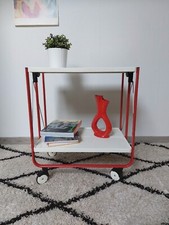 DESSERTE MÉTAL FRZ Par LUCIEN LEPOIX 1983 POP ART VINTAGE ROULANTE PLIABLE TABLE