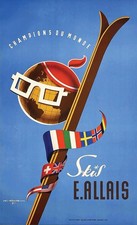 AFFICHE POSTER Ski Allais