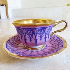 SUPERB ANTIQUE EARLY 19th CENT. OLD PARIS GILT PORCELAIN CUP & SAUCER 1820's
