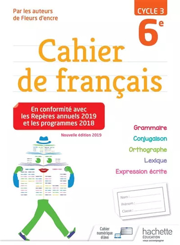 Cahier français cycle - de, /