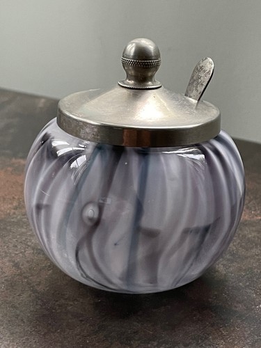 Moutardier ancien verre - moutardier,