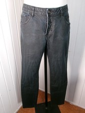 Vintage Y2K Pantalon jean enduit noir stretch boyfriend DDP t. haute w29 38/40