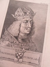 MAXIMILIEN TUTEUR DE HOLLANDE  GRAVURE AUTHENTIQUE 19ème siècle