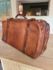 Grand sac à souflets en cuir, de voyage pour sac de medecin début 20éme siècle.