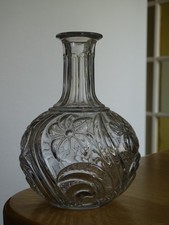 SAINT LOUIS ANCIENNE CARAFE DE NUIT EN CRISTAL MOULER  époque 1900