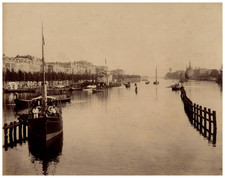 Nederland, Amsterdam, Buiten Amstel vintage albumen print Tirage albuminé  2