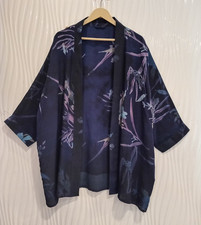 Veste Kimono Duster En Soie