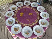 12 Assiette à Dessert Terre de Fer Saint Amand et Hamage 12 Mois de l Année 20cm