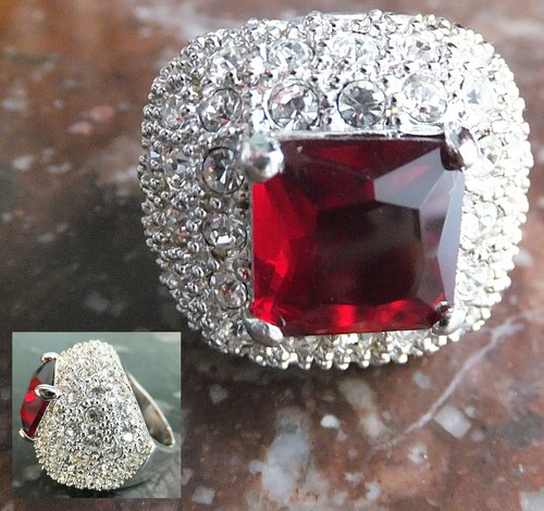 Bague pierre carrée cristal - bague,