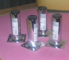 Lot de 4 pieds de meuble en acier 30 x 100 mm - Hettich