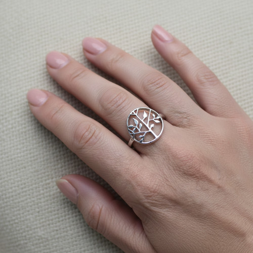 Bague arbre vie argent - bague,