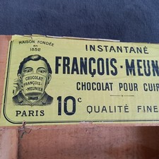 boîte bois  chocolat francois Meunier, no plaque émaillée , no cacao 