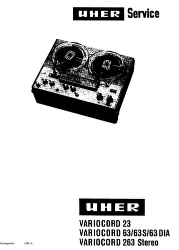 Service manual guide - manual, uher