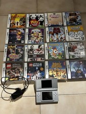 Console Nintendo DS Lite Grise Avec 17 Jeux Et Chargeur Fonctionne Très Bien