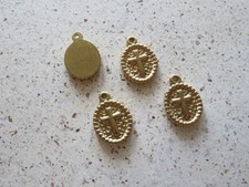 Pendentif breloque croix acier inoxydable doré