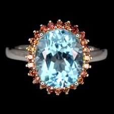 925 Bague en Argent Topaze