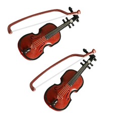  2 Pcs Modèles De Mini Violon Instrument Musique Miniature Pour House Poupée