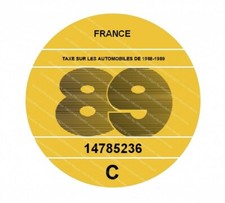 vignette fiscale 1989 intérieur pare-brise valorisation année de production