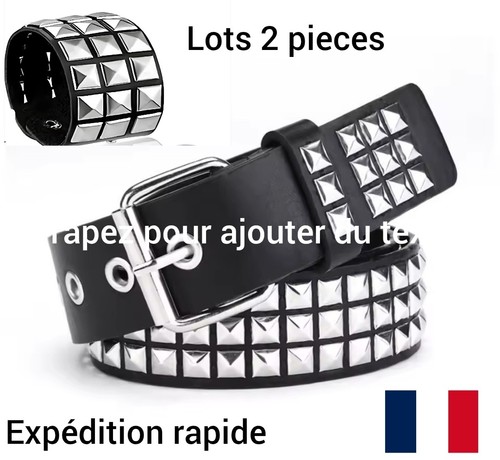 Ceinture cloutée métal punk - cloutée,