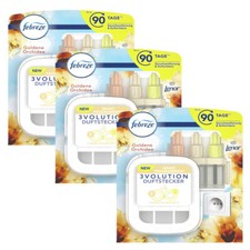 3 X Febreze 3 Volution Prises de Parfum Doré Orchidée Avec Nachfüllflakons