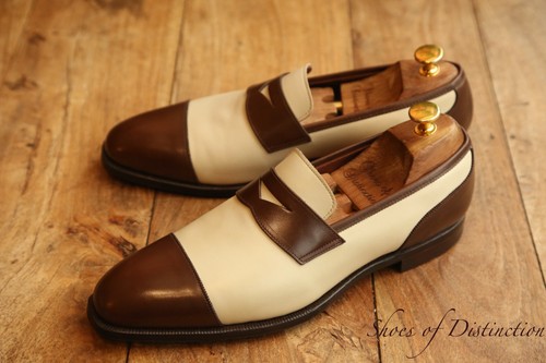 Mocassins cuir marron beige - en,